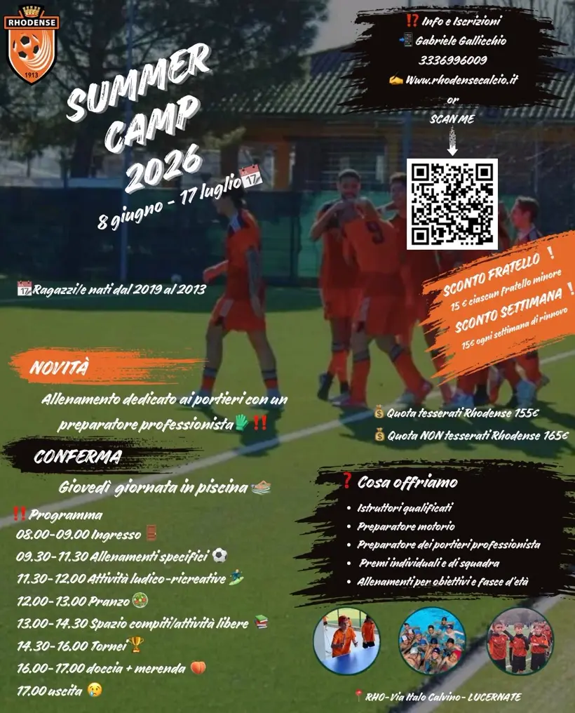 Locandina del Summer Camp 2026 della Rhodense